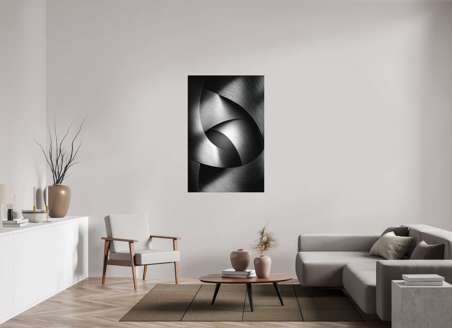 35 x 53.5″, Photo Print on Aluminum Backing Abstract B&W 4