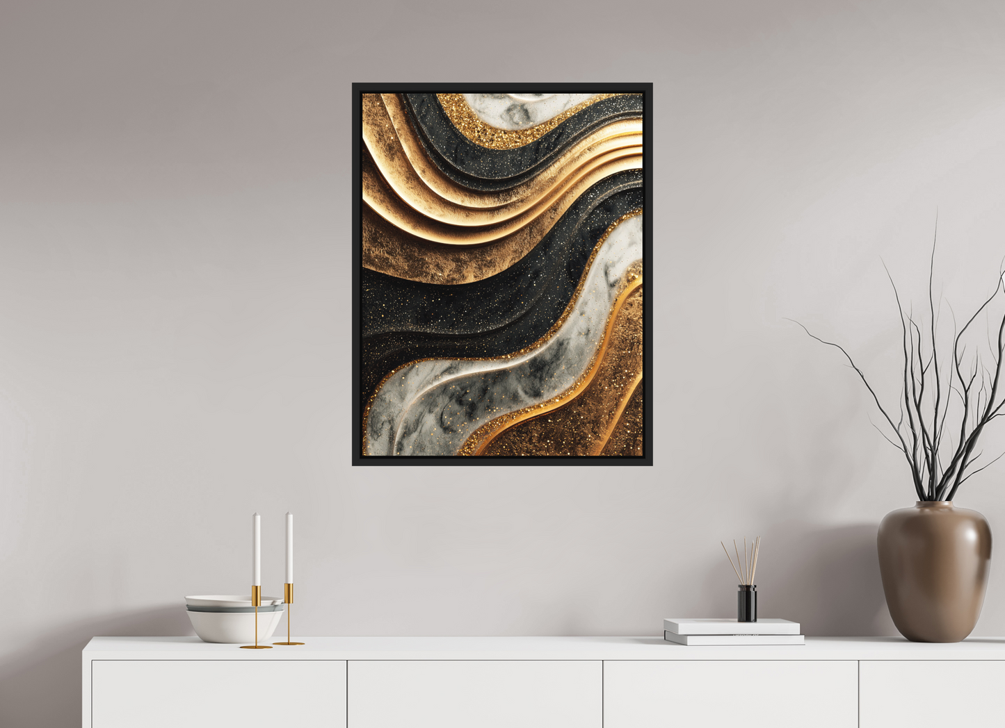 24 x 31.1″, Photo Print on Aluminum Backing with boarder Gold Marble Swirl