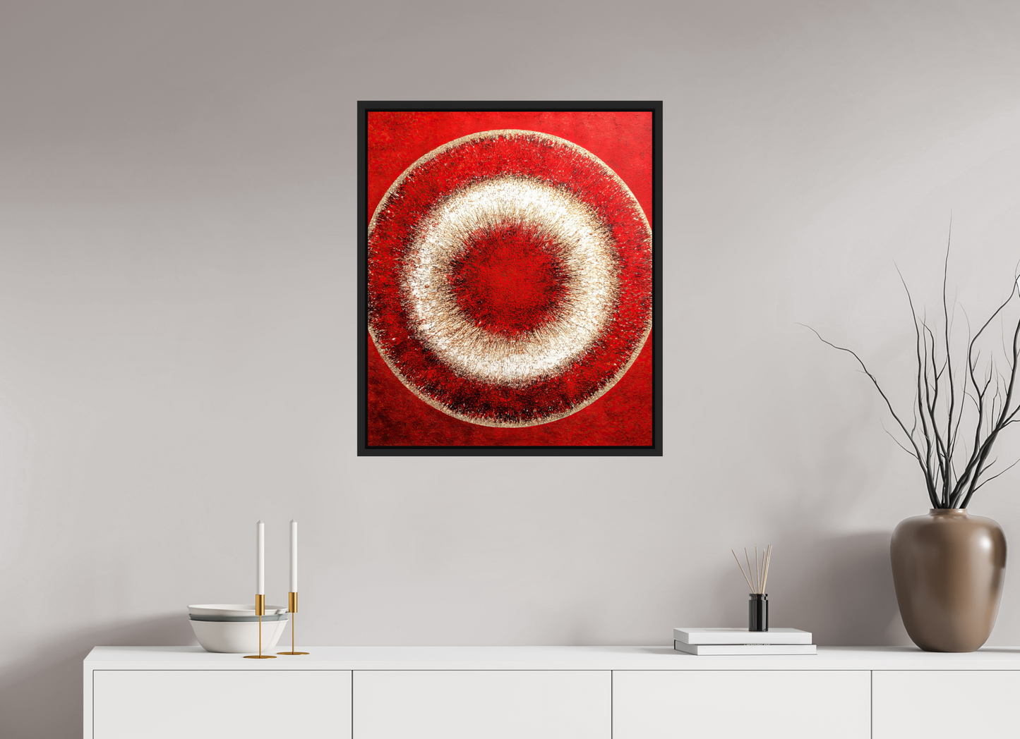 24 x 28.3″, Fine Art Print on Aluminum Dibond with Boarder Abstract Red Eye