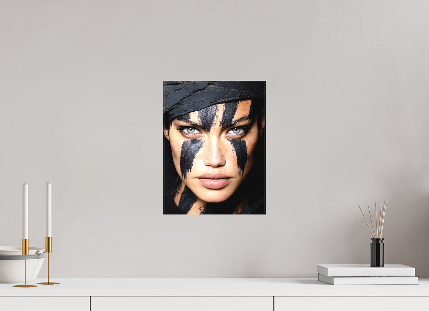10 x 13.1″, Textile on Canvas Charcoal Woman