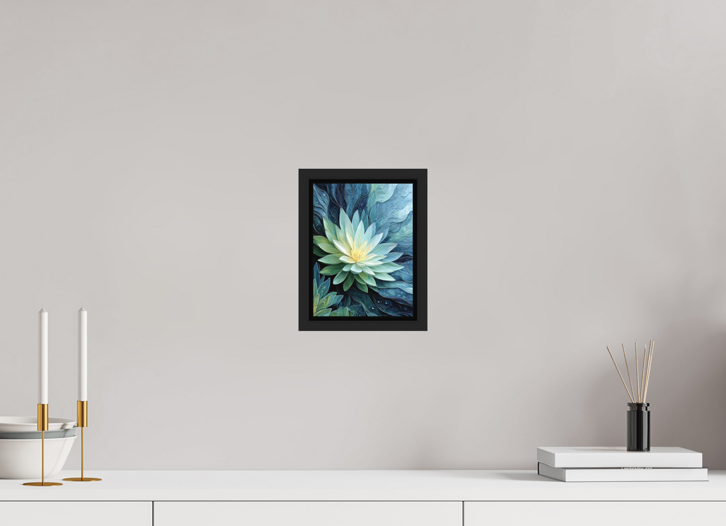 6 x 8″, Photo Print on Aluminum Backing with boarder Blue Lily