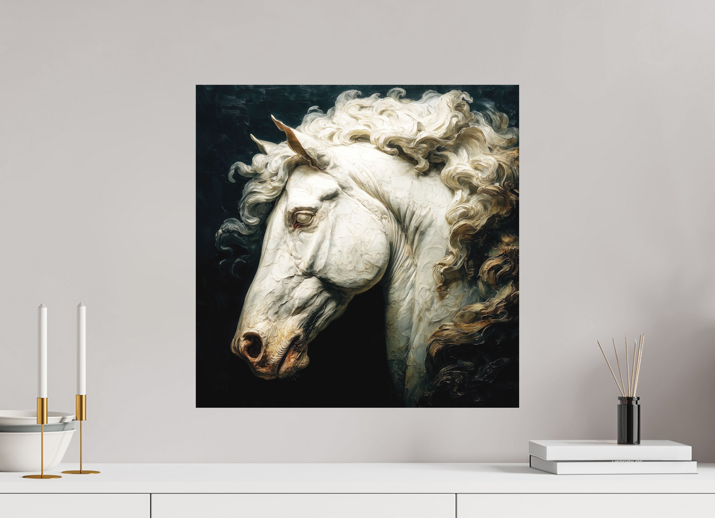 20 x 20″, Photo Print on Aluminum Backing Pale Horse