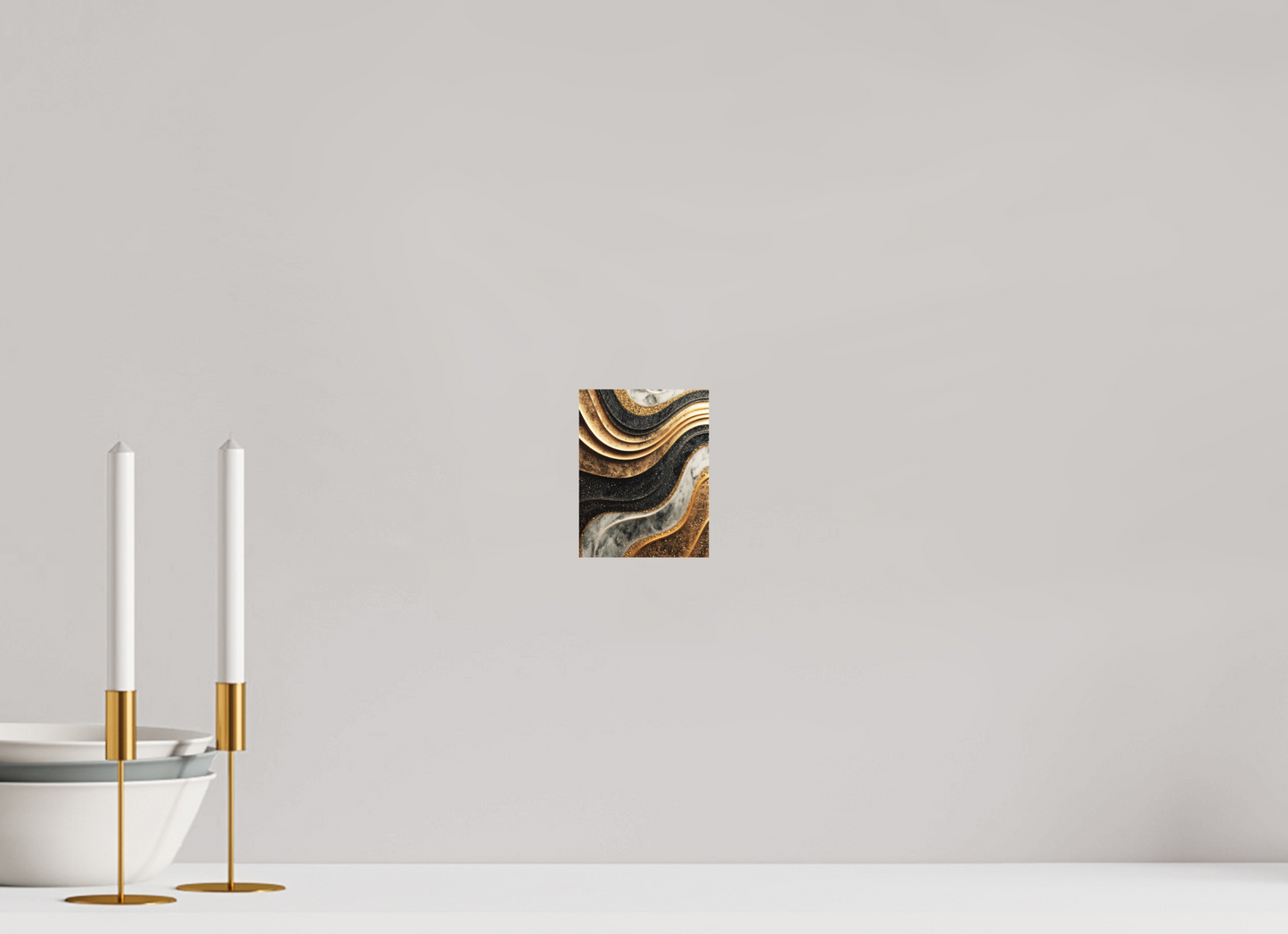 4 x 5.2″, Photo Print on Aluminum Backing Gold Marble Swirl