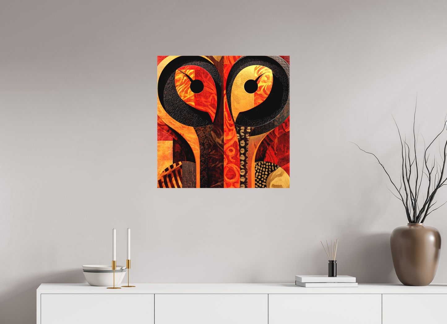 25 x 25″, Textile on Canvas Abstract Cutout 3