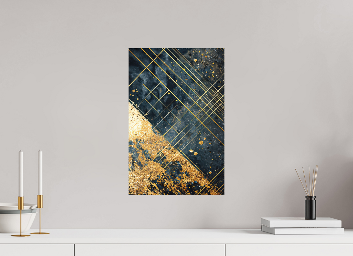 12 x 18.4″, Photo Print on Aluminum Backing Art Deco Gold Lines