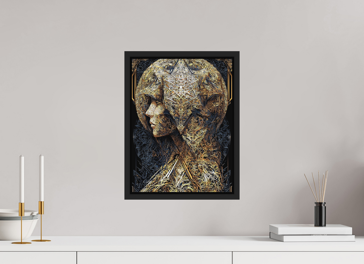 12 x 16″, Photo Print on Aluminum Backing with boarder Art Deco Woman