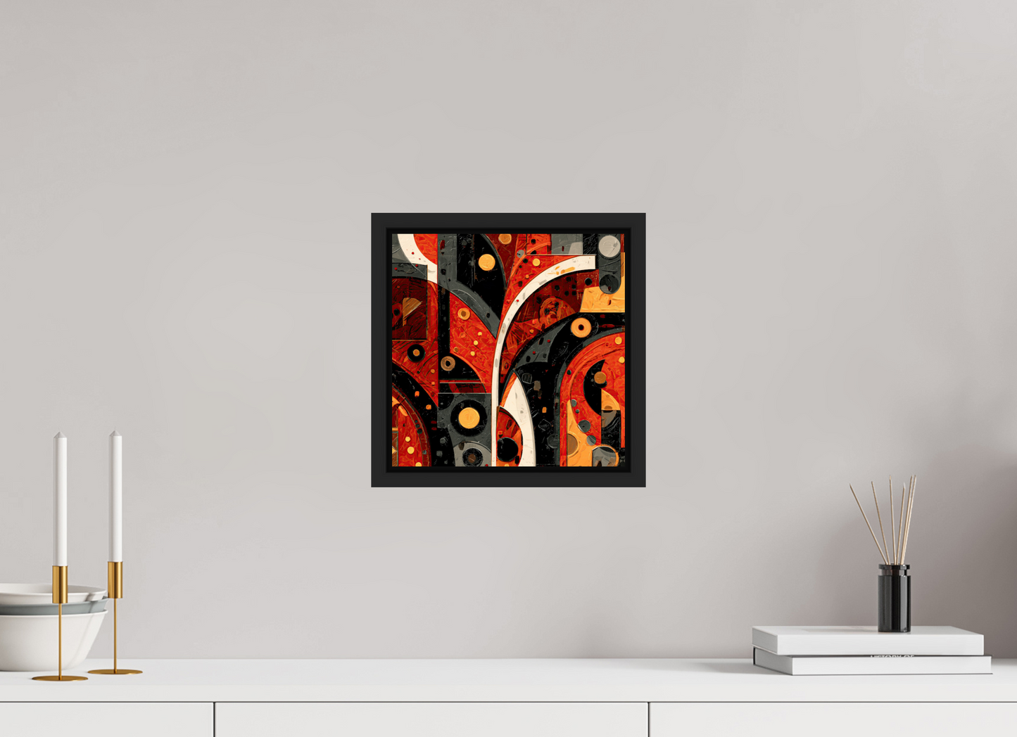 10 x 10″, Fine Art Print on Aluminum Dibond with Boarder Abstract Chaos