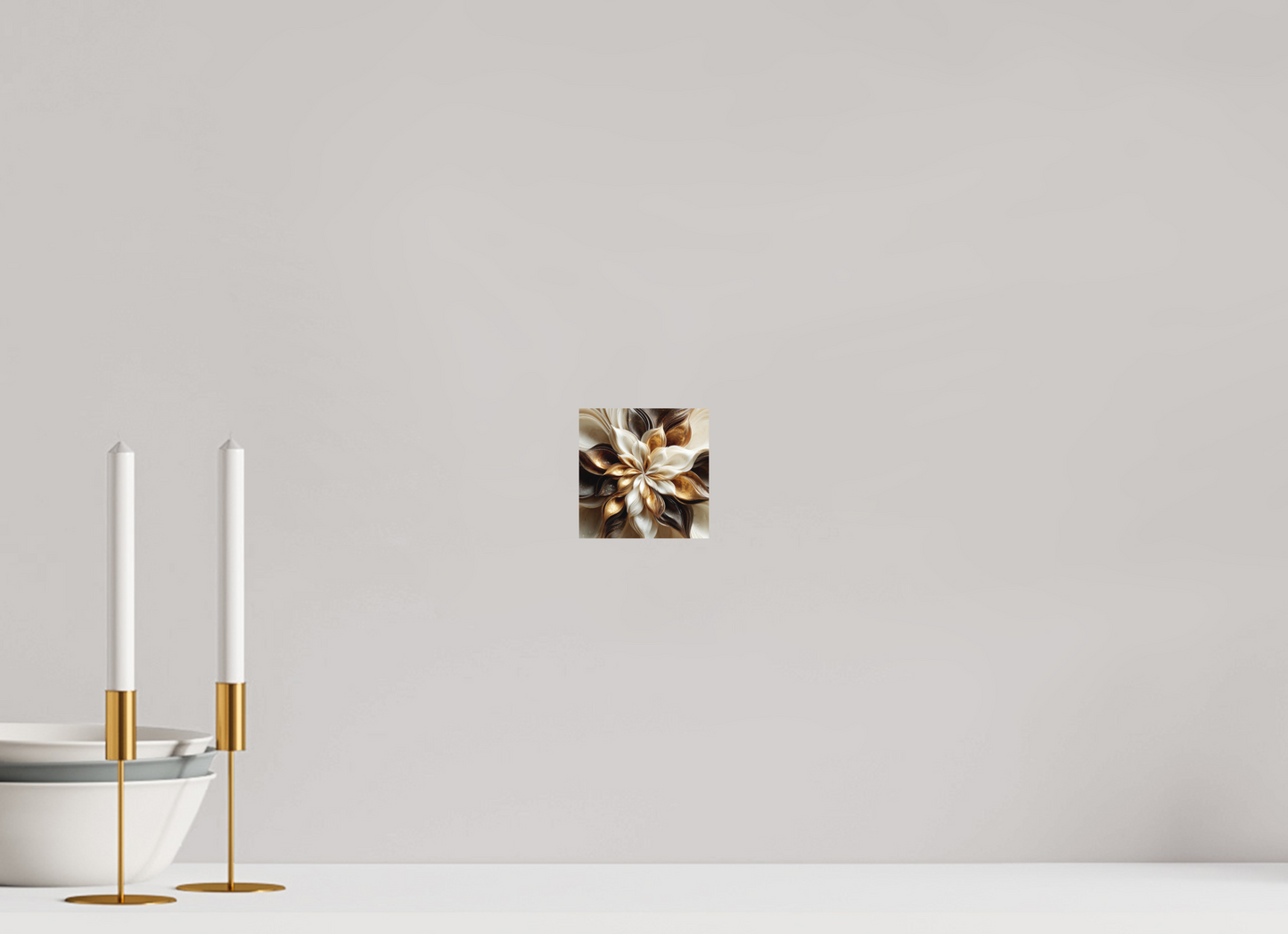 4 x 4″, Photo Print on Aluminum Backing Coffee Marble Flower