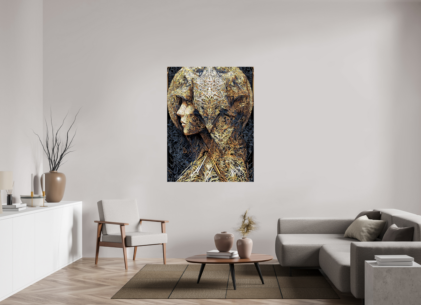 42 x 56″, Glossy Canvas Art Deco Woman