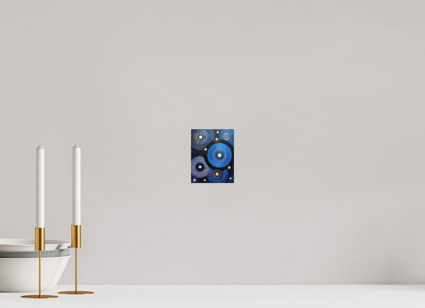 4 x 5″, Photo Print on Aluminum Backing Blue Circles