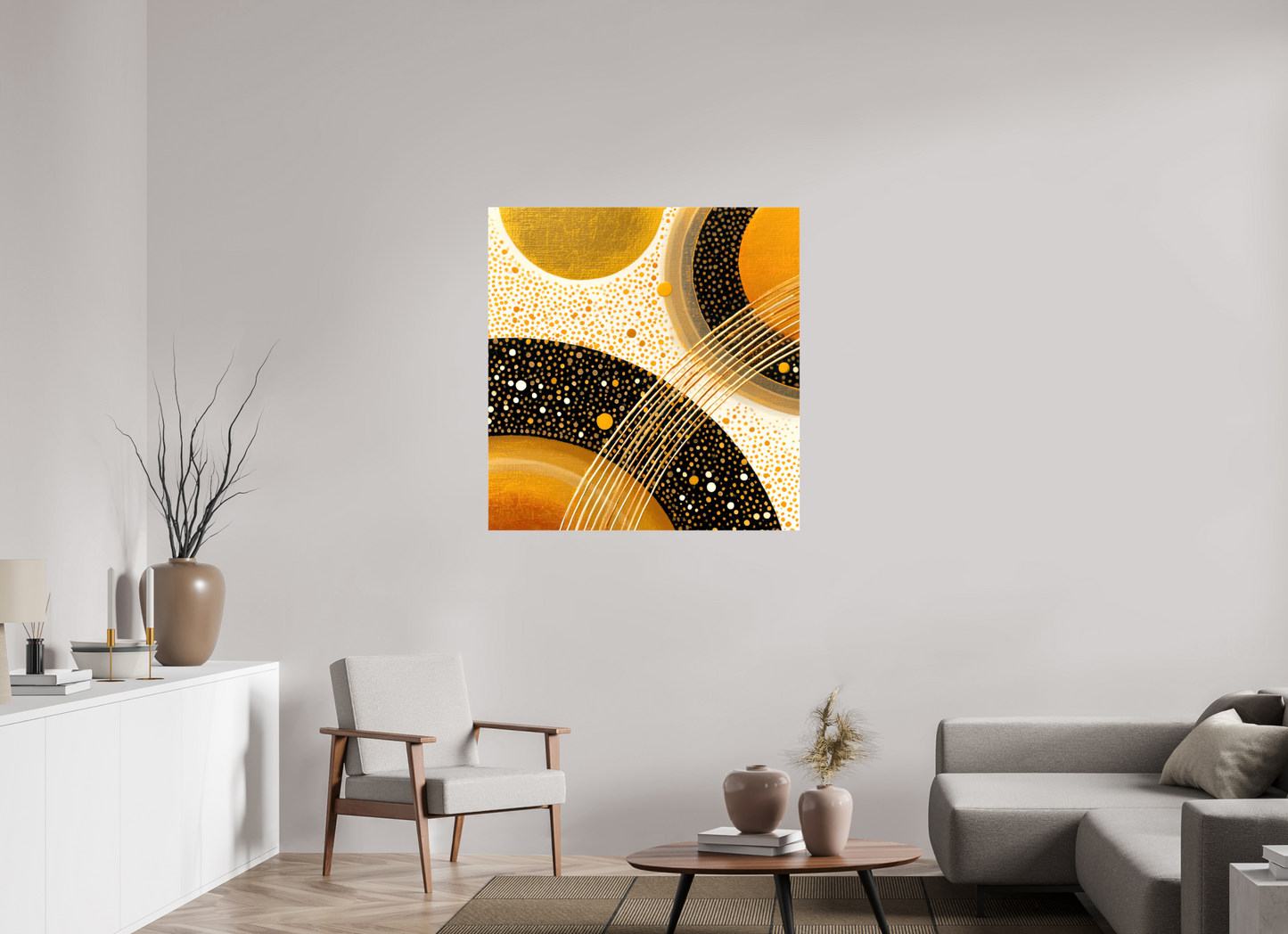 39 x 40.5″, Glossy Canvas Gold Embryo