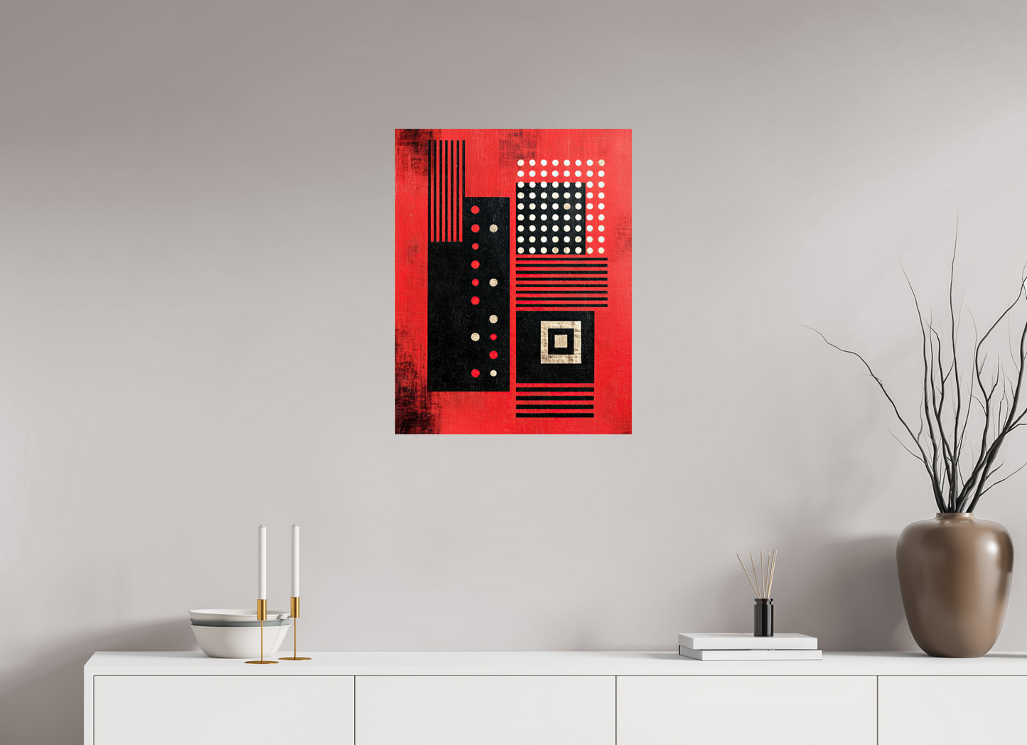 20 x 25.8″, Fine Art Print On Aluminum Dibond Abstract Barcode 2