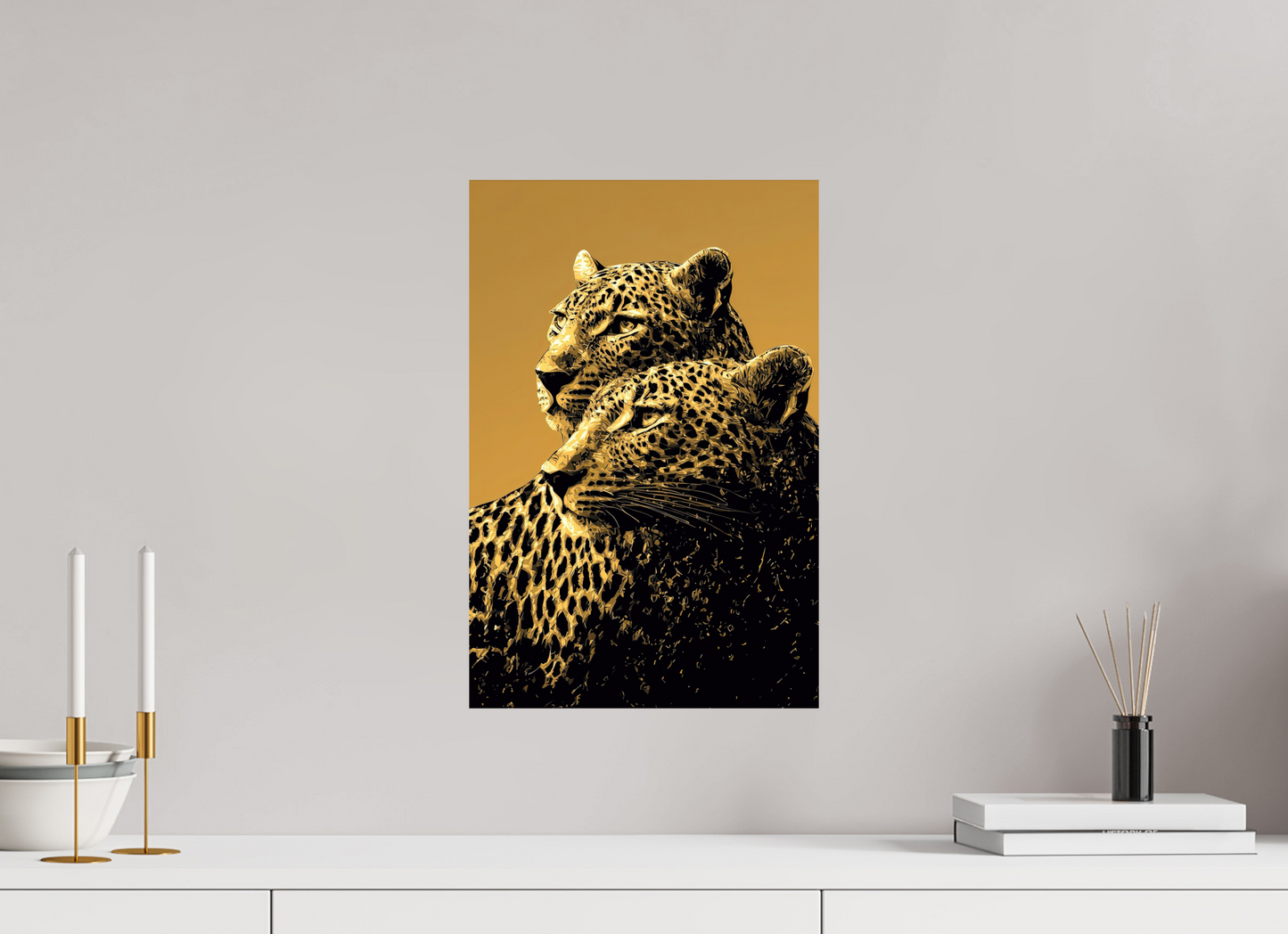 12 x 18.1″, Fine Art Print On Aluminum Dibond Desert Cheetahs