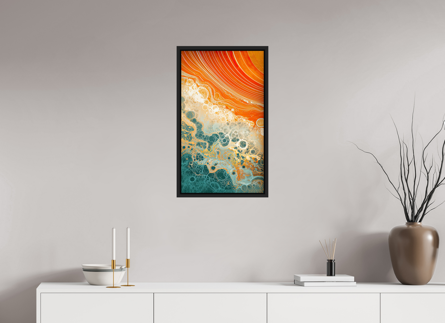 16 x 27.5″, Fine Art Print on Aluminum Dibond with Boarder Abstract Desert Beach