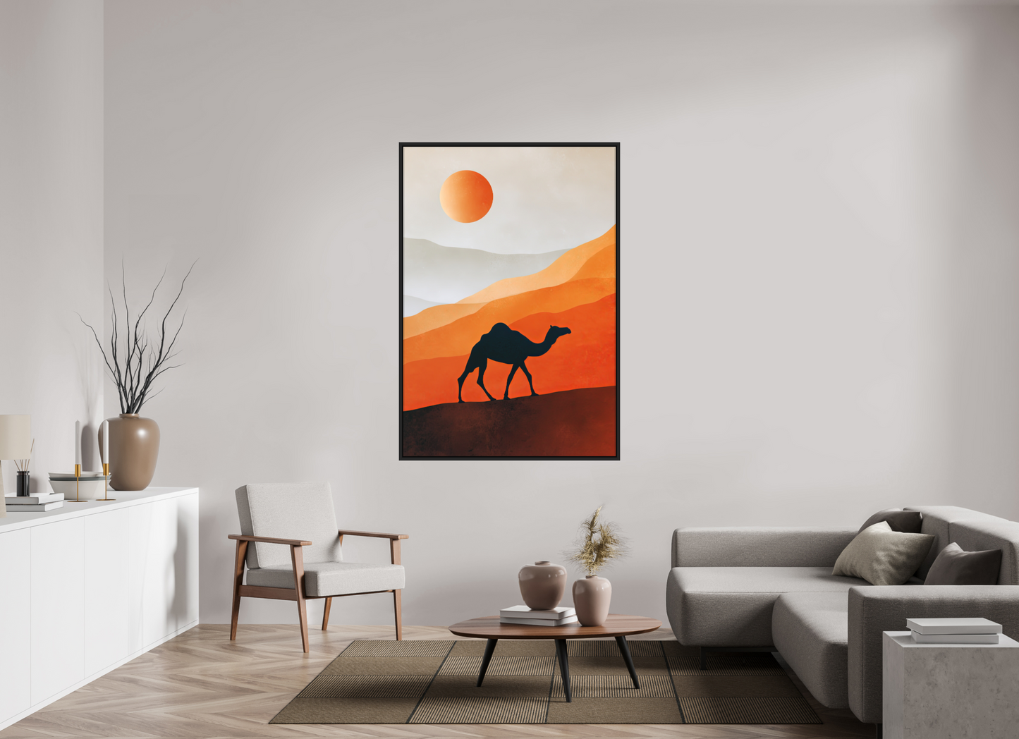 43 x 62.6″, Photo Print on Aluminum Backing with boarder Camel
