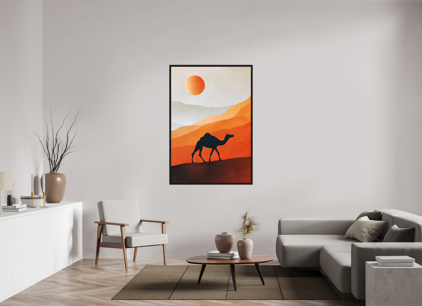 39 x 56.8″, Photo Print on Aluminum Backing with boarder Camel