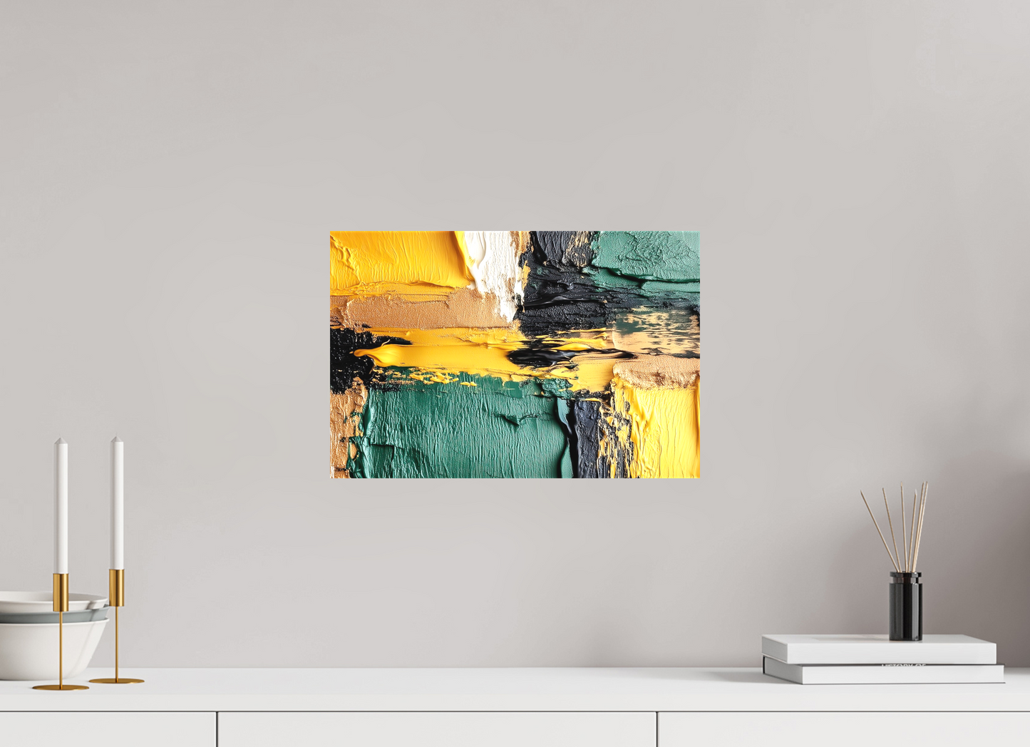 15.1 x 10″, Textile on Canvas Lux Camo