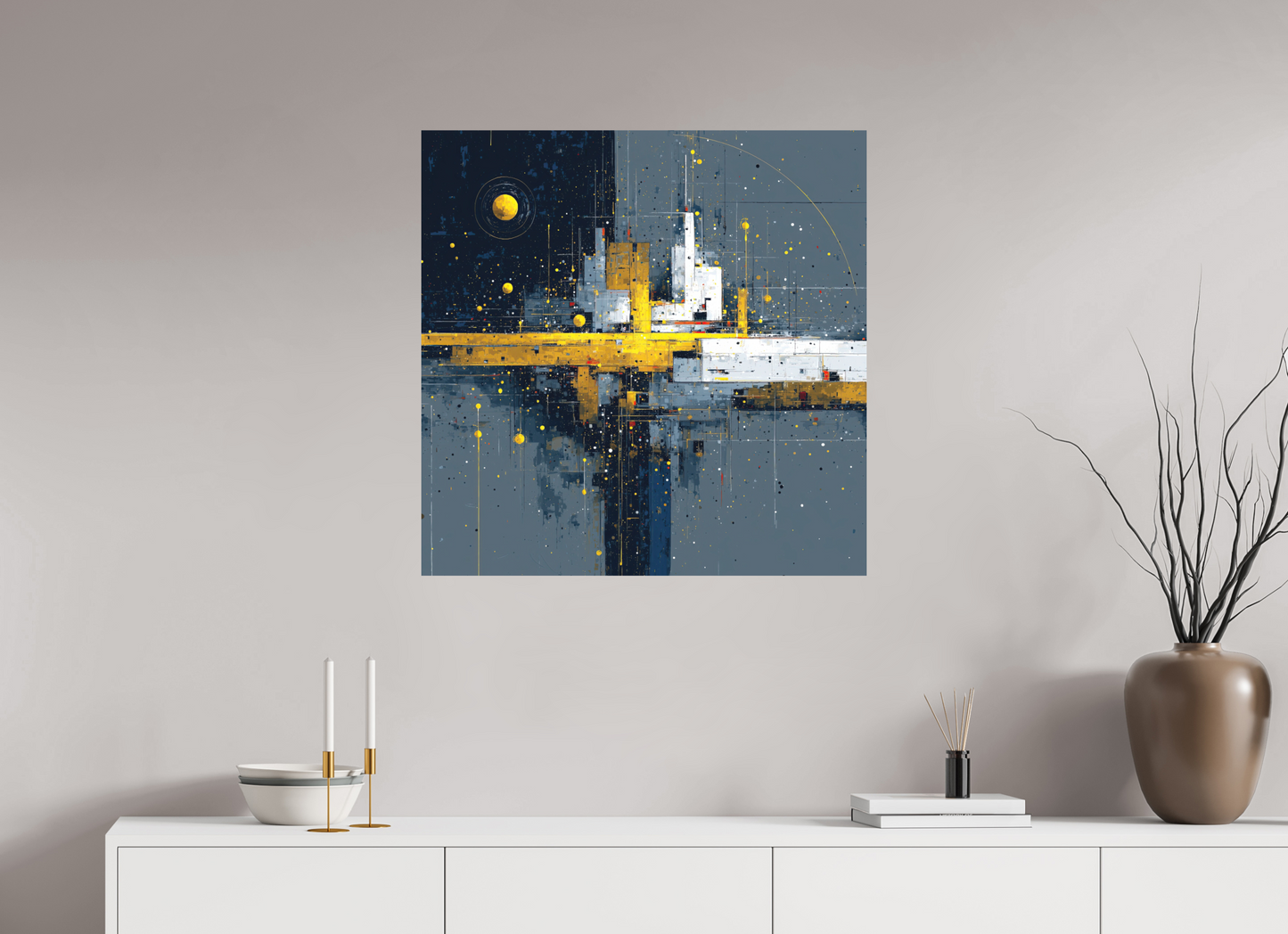 30 x 30″, Photo Print on Aluminum Backing Abstract City