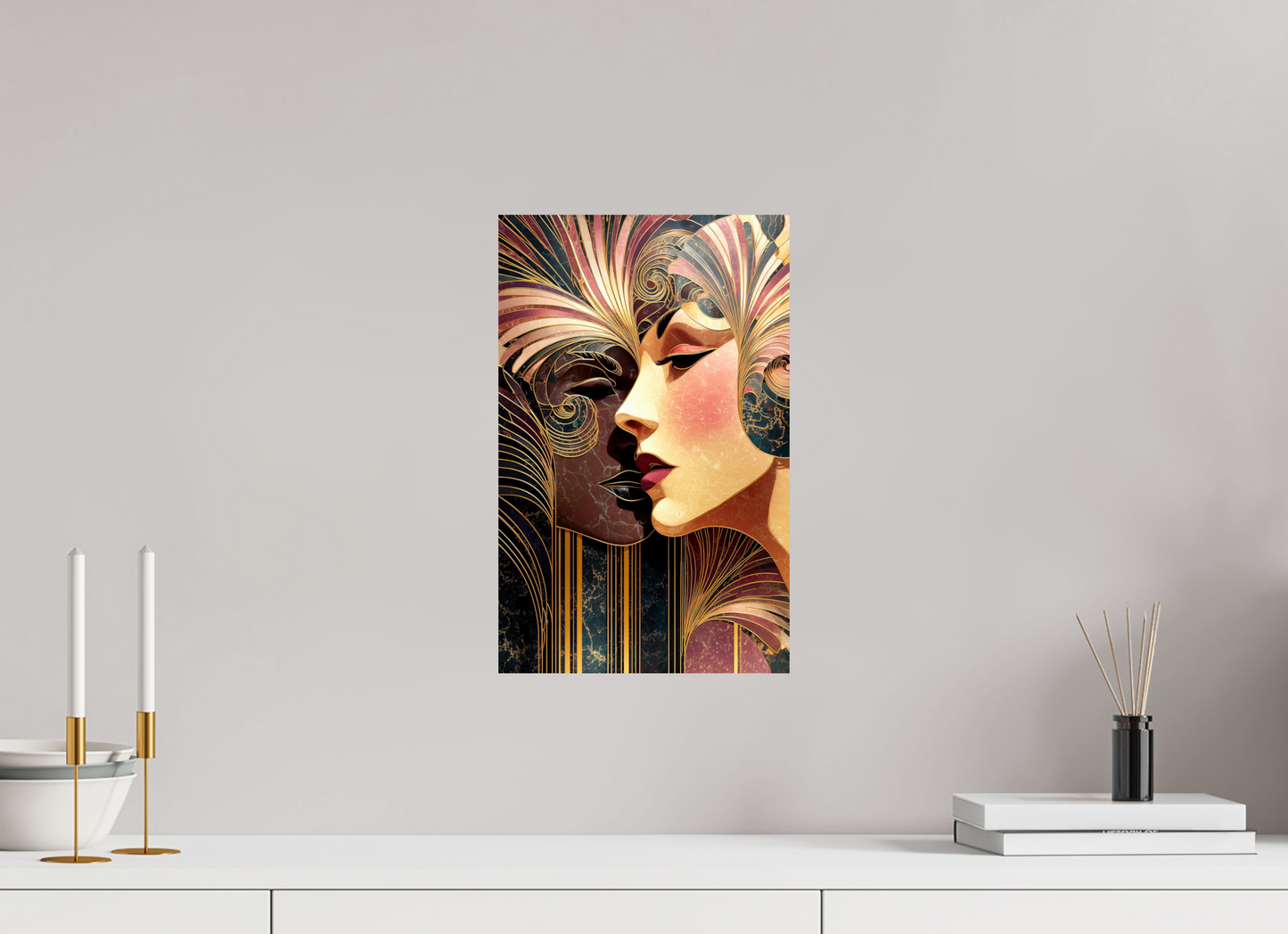 10 x 15.7″, Fine Art Print On Aluminum Dibond Art Deco Women