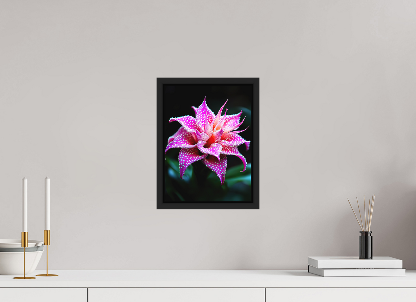 9 x 12″, Photo Print on Aluminum Backing with boarder Pink Mushroom Flower
