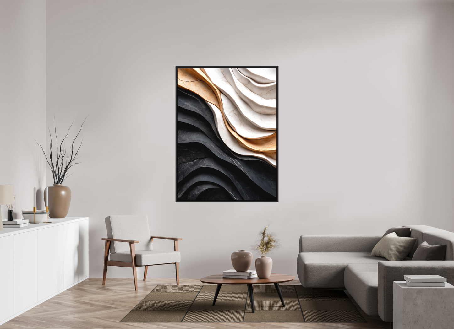 45 x 60″, Photo Print on Aluminum Backing with boarder Marble Wave