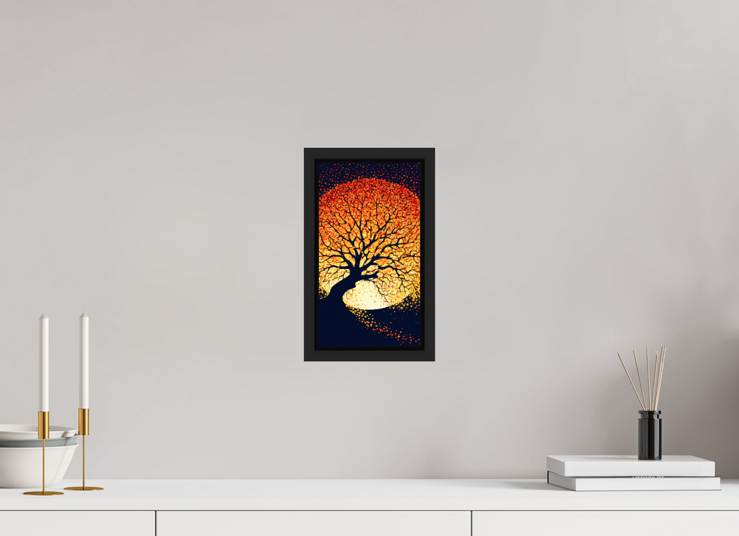 6 x 10.8″, Fine Art Print on Aluminum Dibond with Boarder Autumn Moon