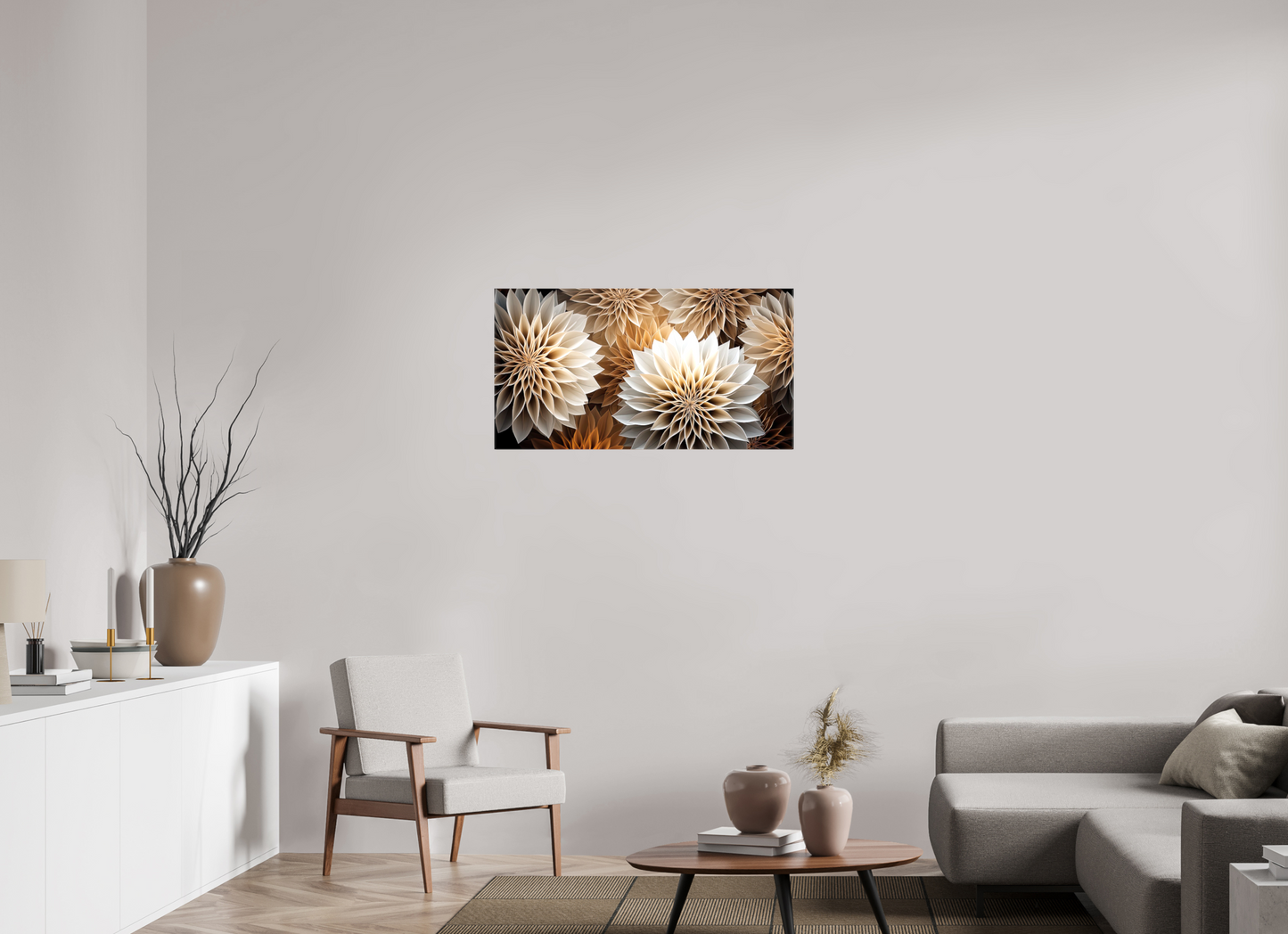 37.5 x 20″, Glossy Canvas Pollen Flowers