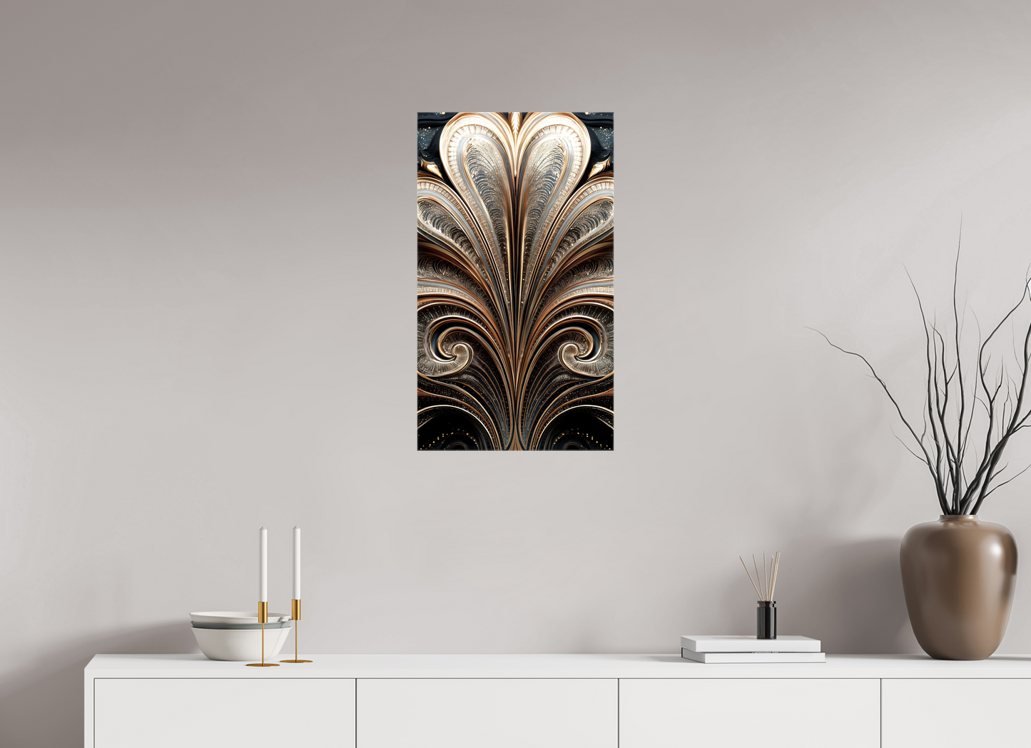 16 x 27.8″, Glossy Canvas Art Deco Abstract Flower 4