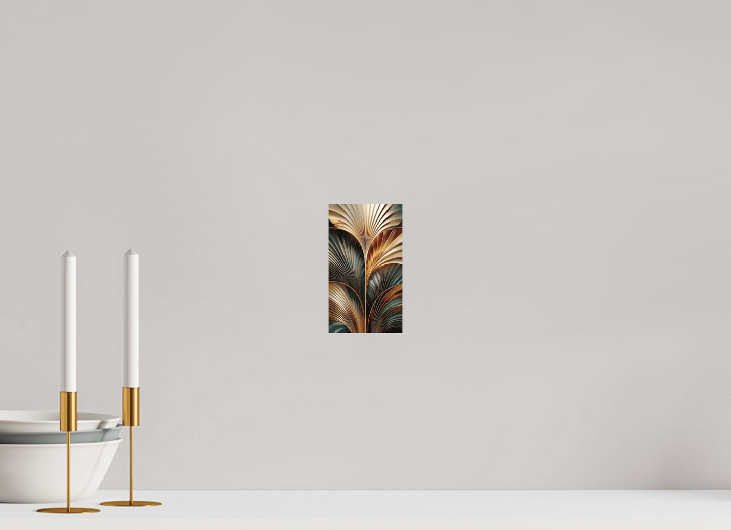 4 x 7″, Photo Print on Aluminum Backing Art Deco Leaves 3