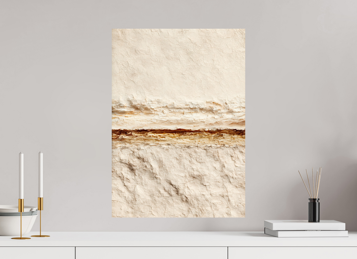 ISO A2 (42 x 59,4 cm), Fine Art Print On Aluminum Dibond Desert Line