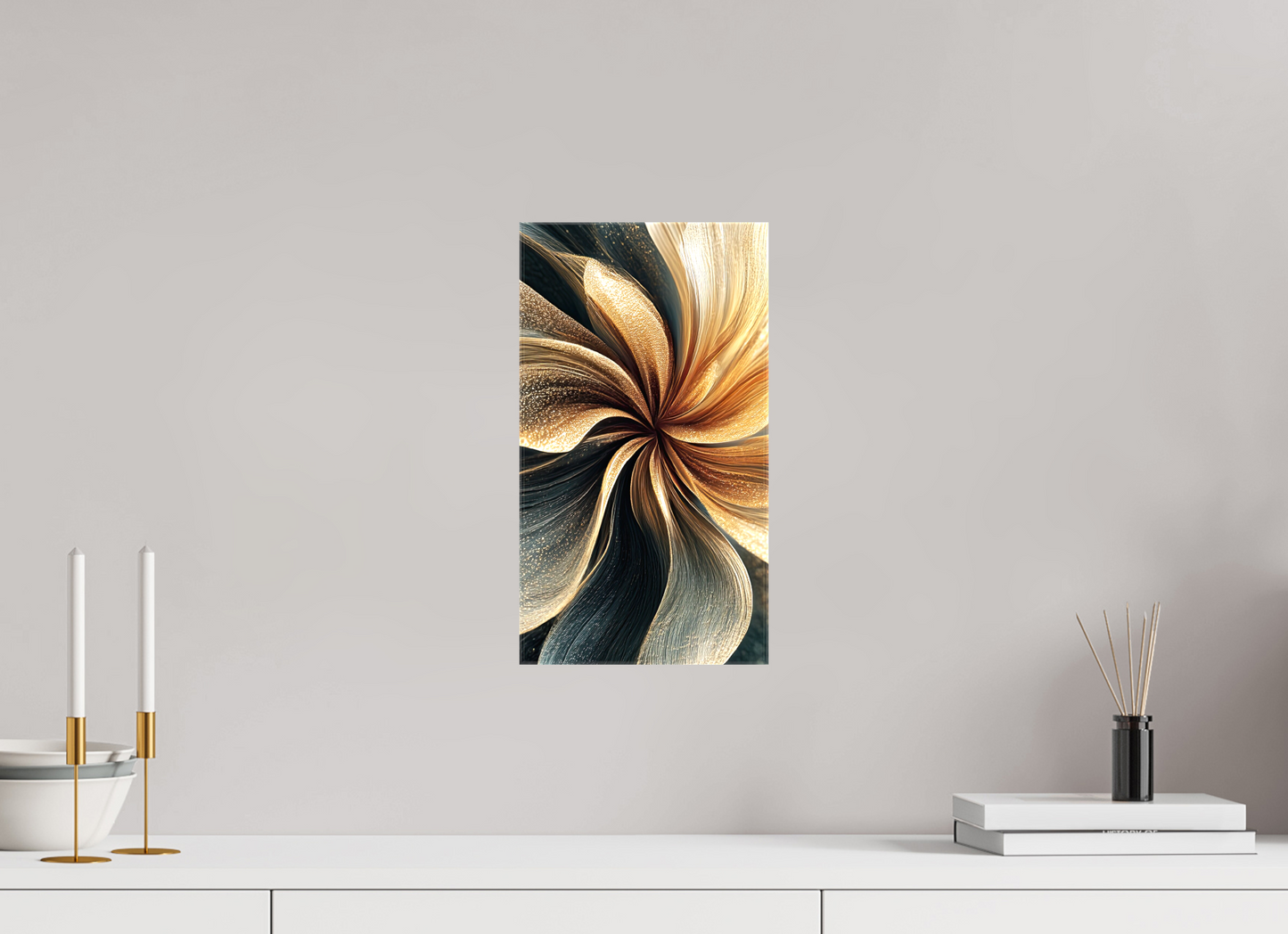 8 x 14.4″, Glossy Canvas Abstract Flower Swirl