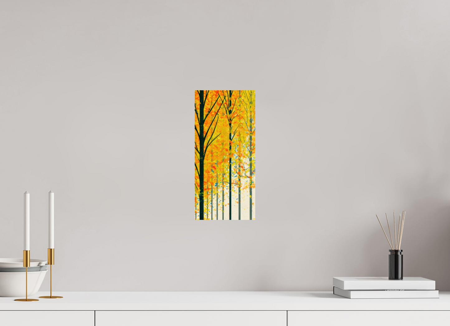 6 x 12.8″, Fine Art Print On Aluminum Dibond Autumn Trees