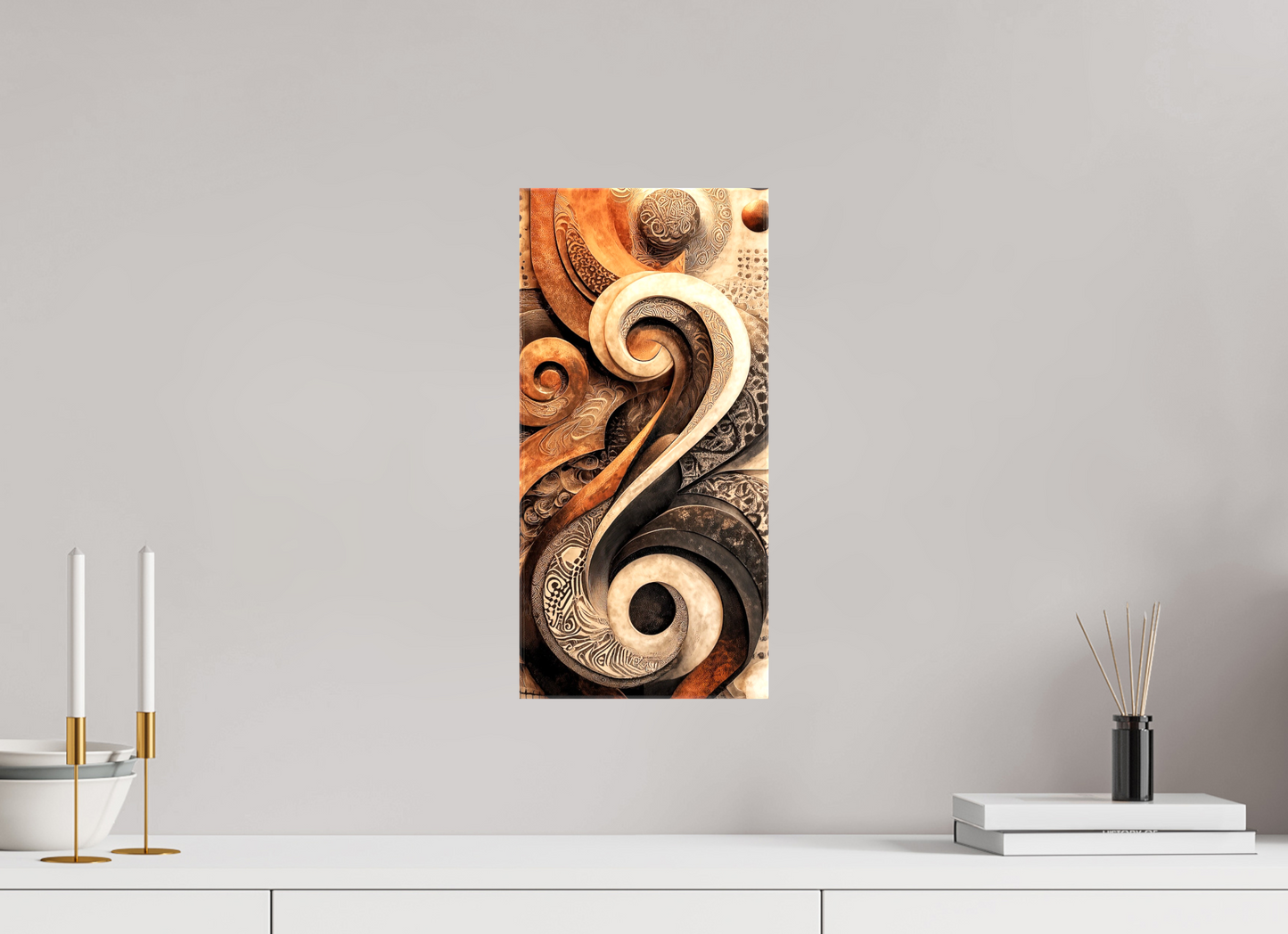 8 x 16.7″, Glossy Canvas Abstract Shapes 2