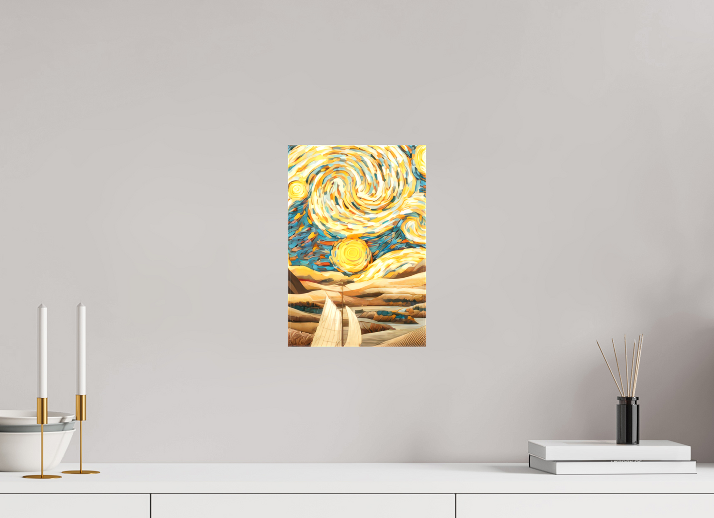 8 x 11.8″, Glossy Canvas Starry Night Desert