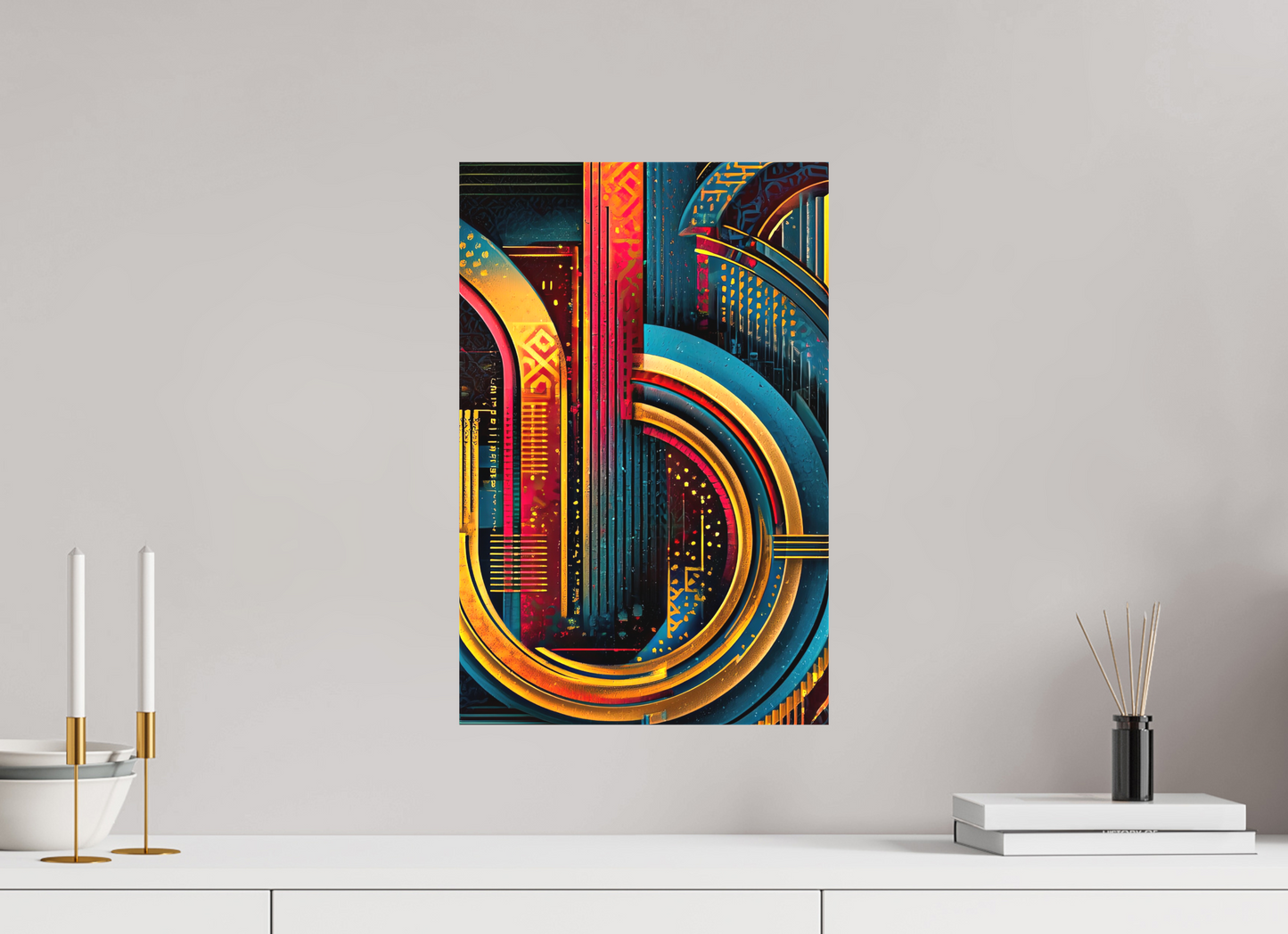 12 x 18.5″, Textile on Canvas Abstract Jazz