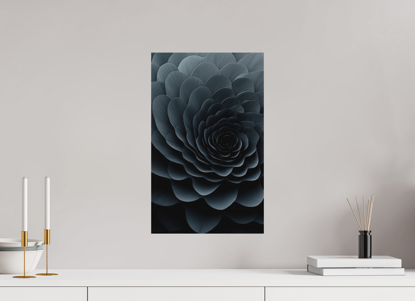 12 x 19.3″, Photo Print on Aluminum Backing Dark Flower