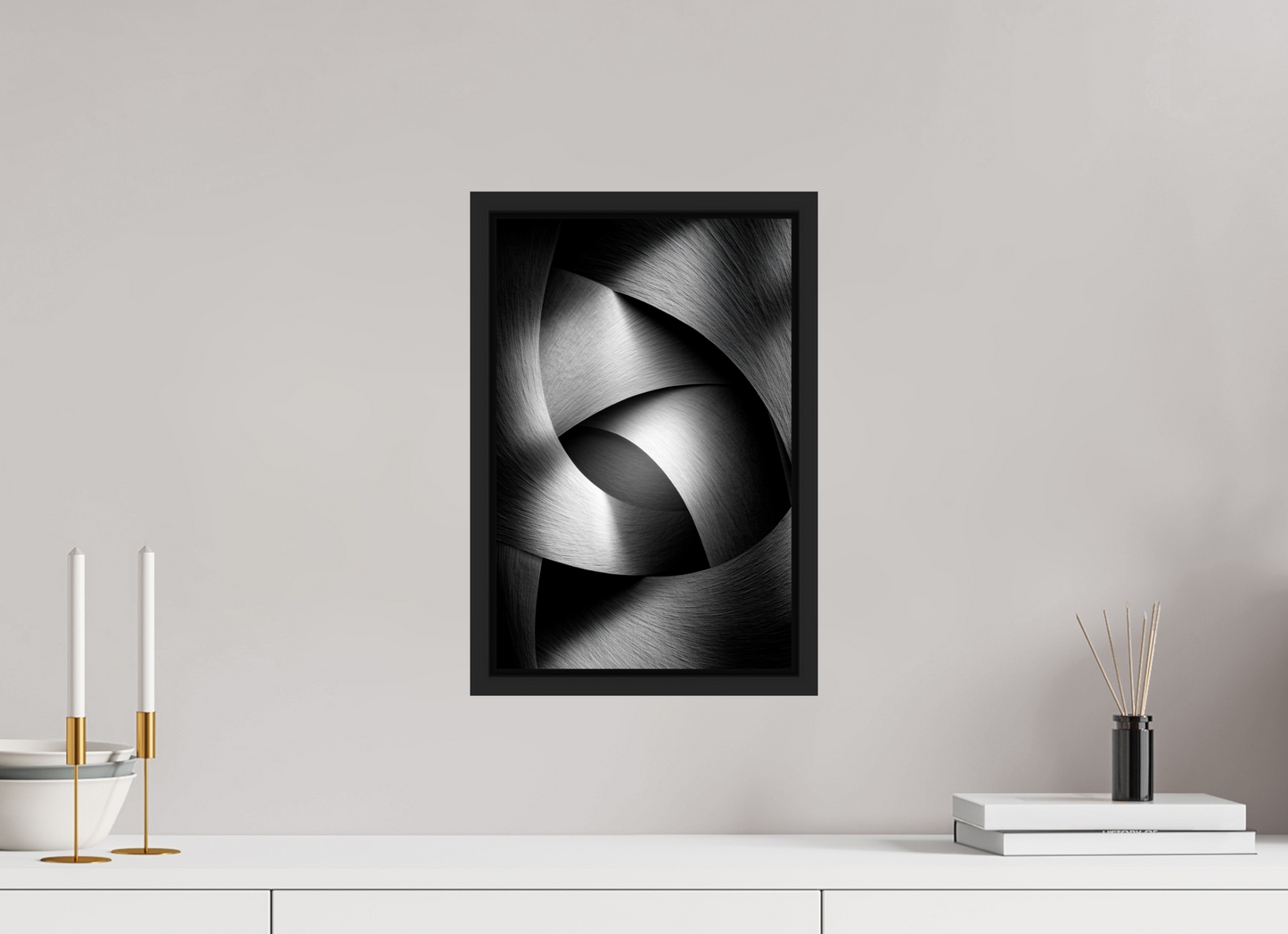 10 x 15.3″, Fine Art Print on Aluminum Dibond with Boarder Abstract B&W 4