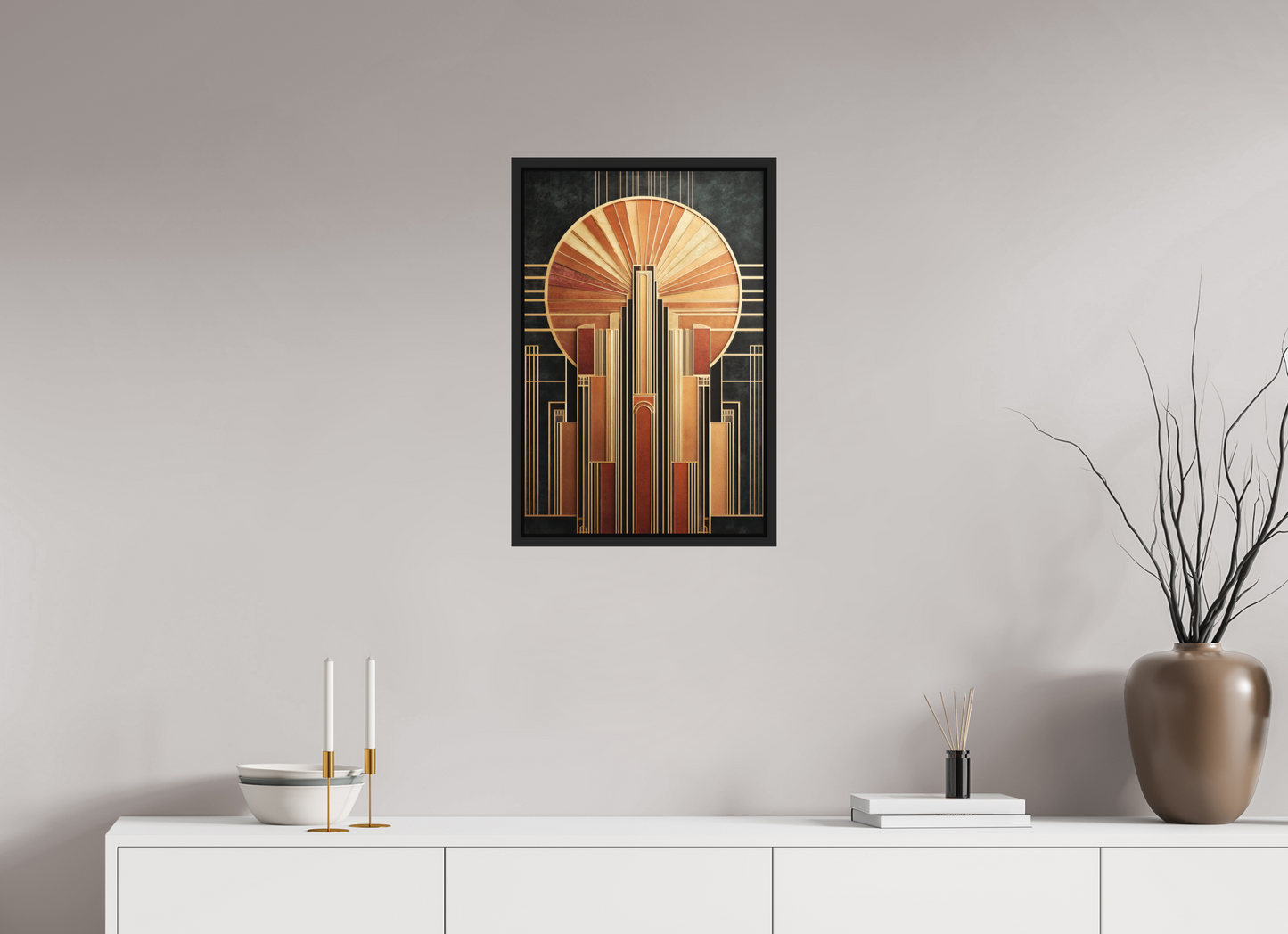 16 x 24.3″, Photo Print on Aluminum Backing with boarder Art Deco City 2