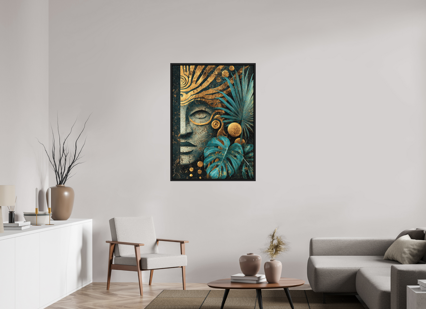 31 x 43.5″, Photo Print on Aluminum Backing with boarder Ancient Face 2