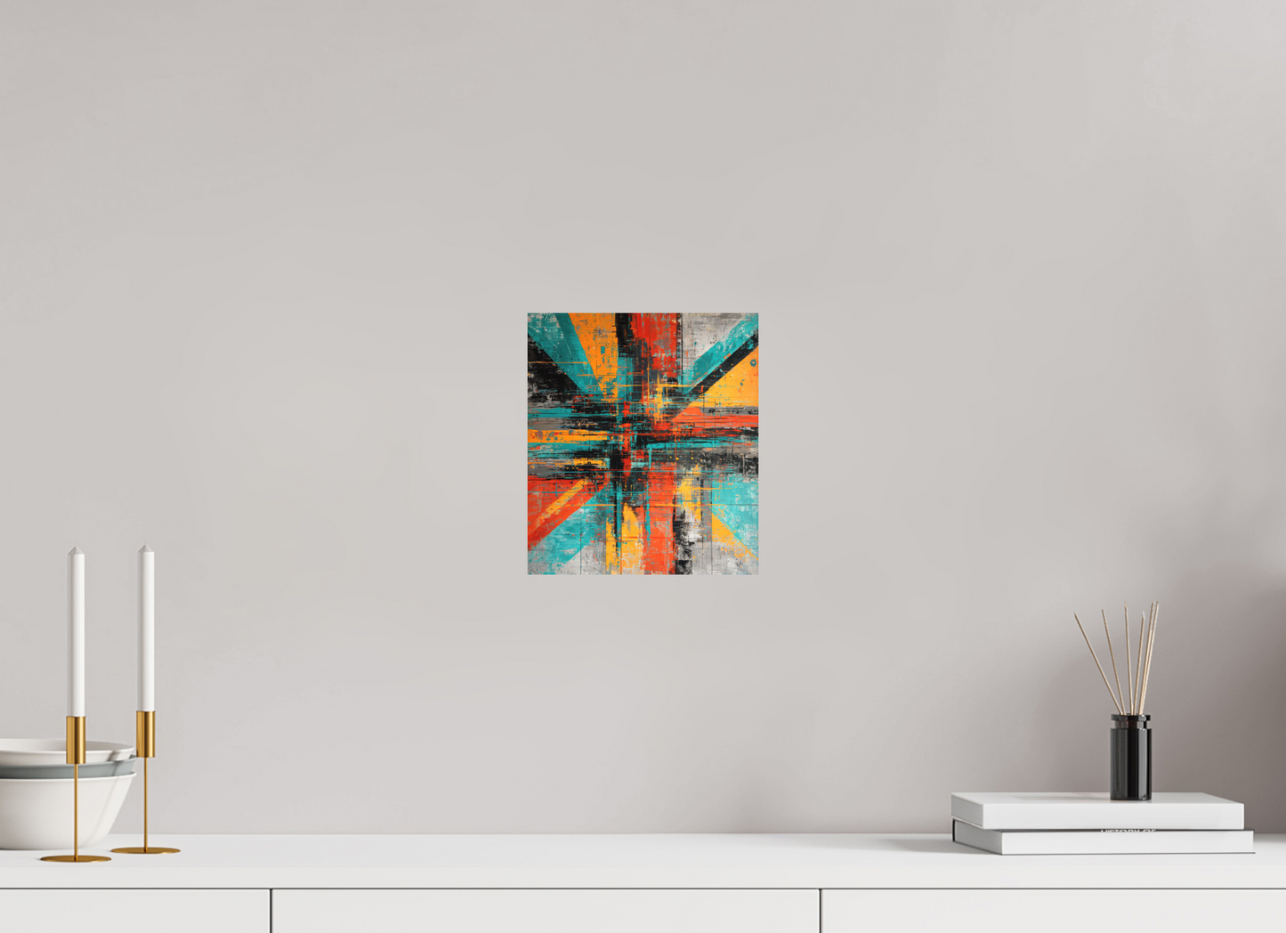 8 x 9.1″, Photo Print on Aluminum Backing Abstract Paint Lines