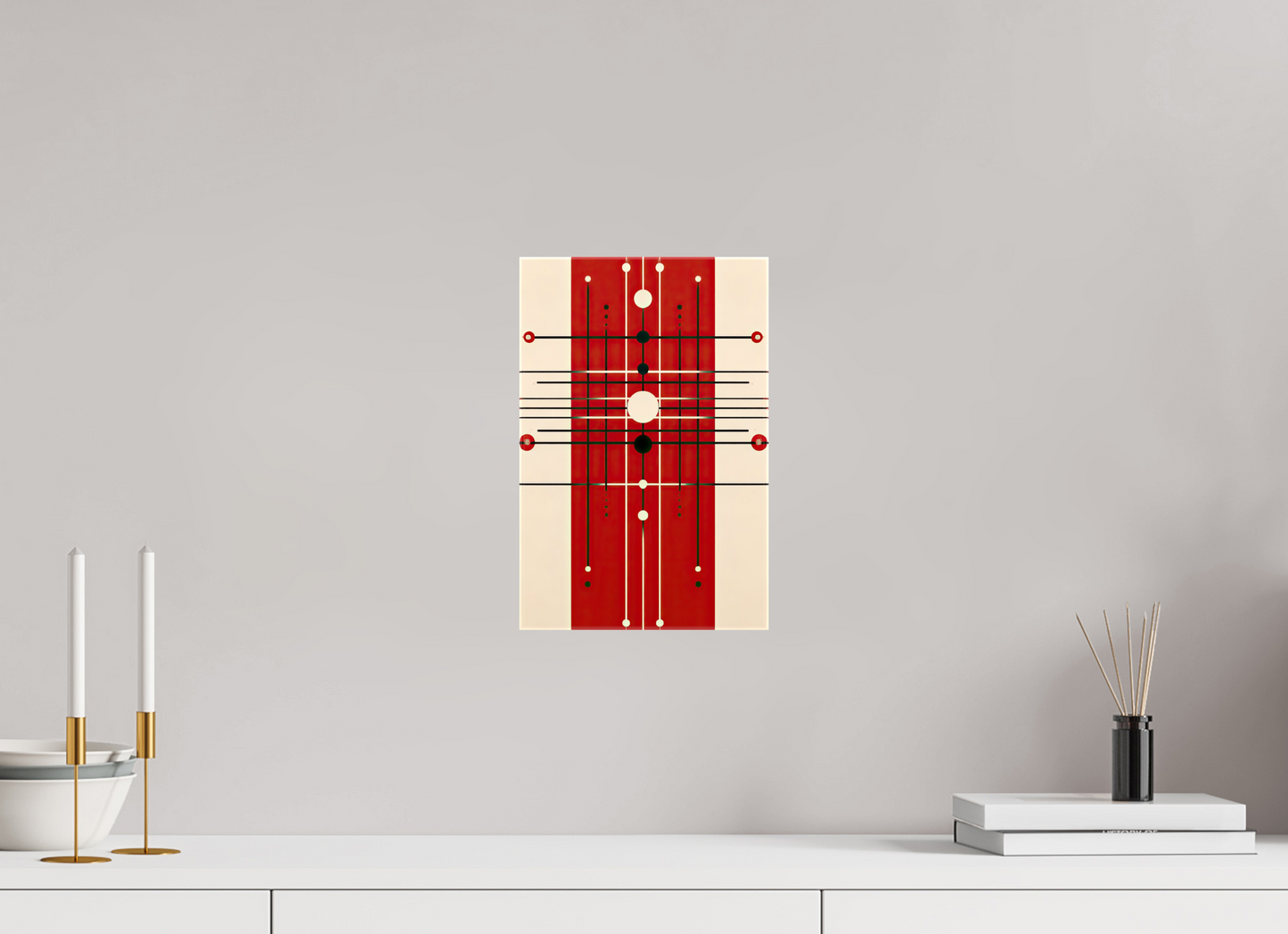 8 x 12.1″, Glossy Canvas Red Line