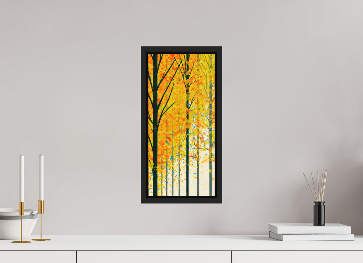 8 x 17.1″, Photo Print on Aluminum Backing with boarder Autumn Trees