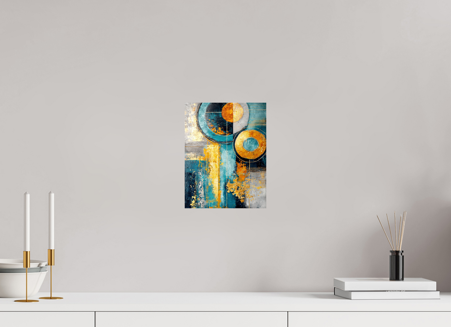 8 x 10.4″, Fine Art Print On Aluminum Dibond Abstract Gold Paint 3