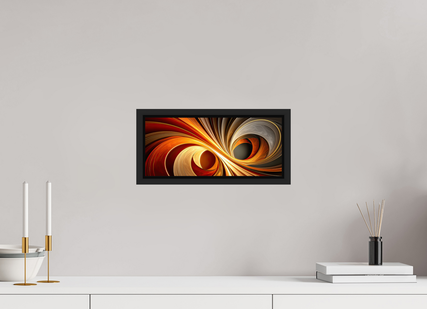 14 x 6″, Fine Art Print on Aluminum Dibond with Boarder Wacky Swirl