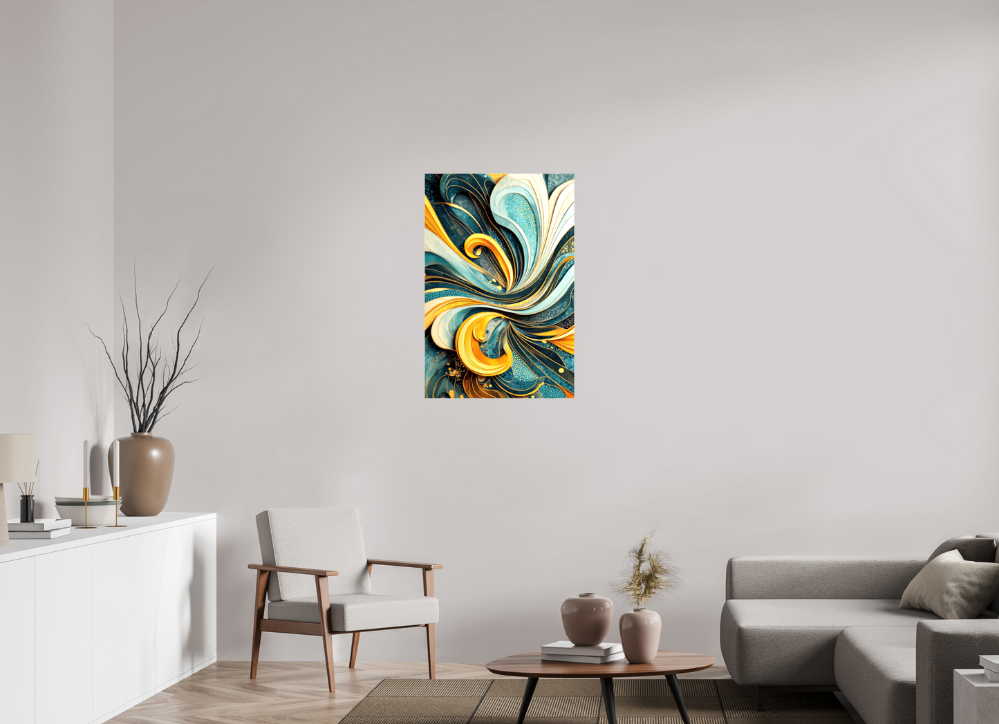 24 x 36.3″, Glossy Canvas Abstract Swirl
