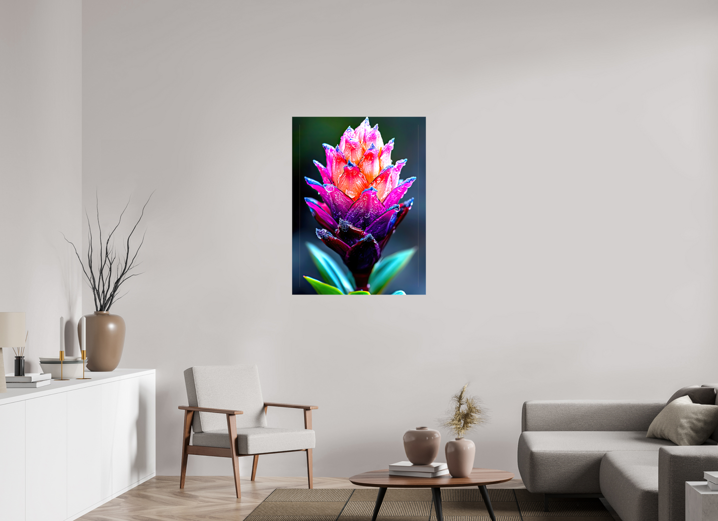 30 x 40″, Glossy Canvas Tropical Pinecone Flower