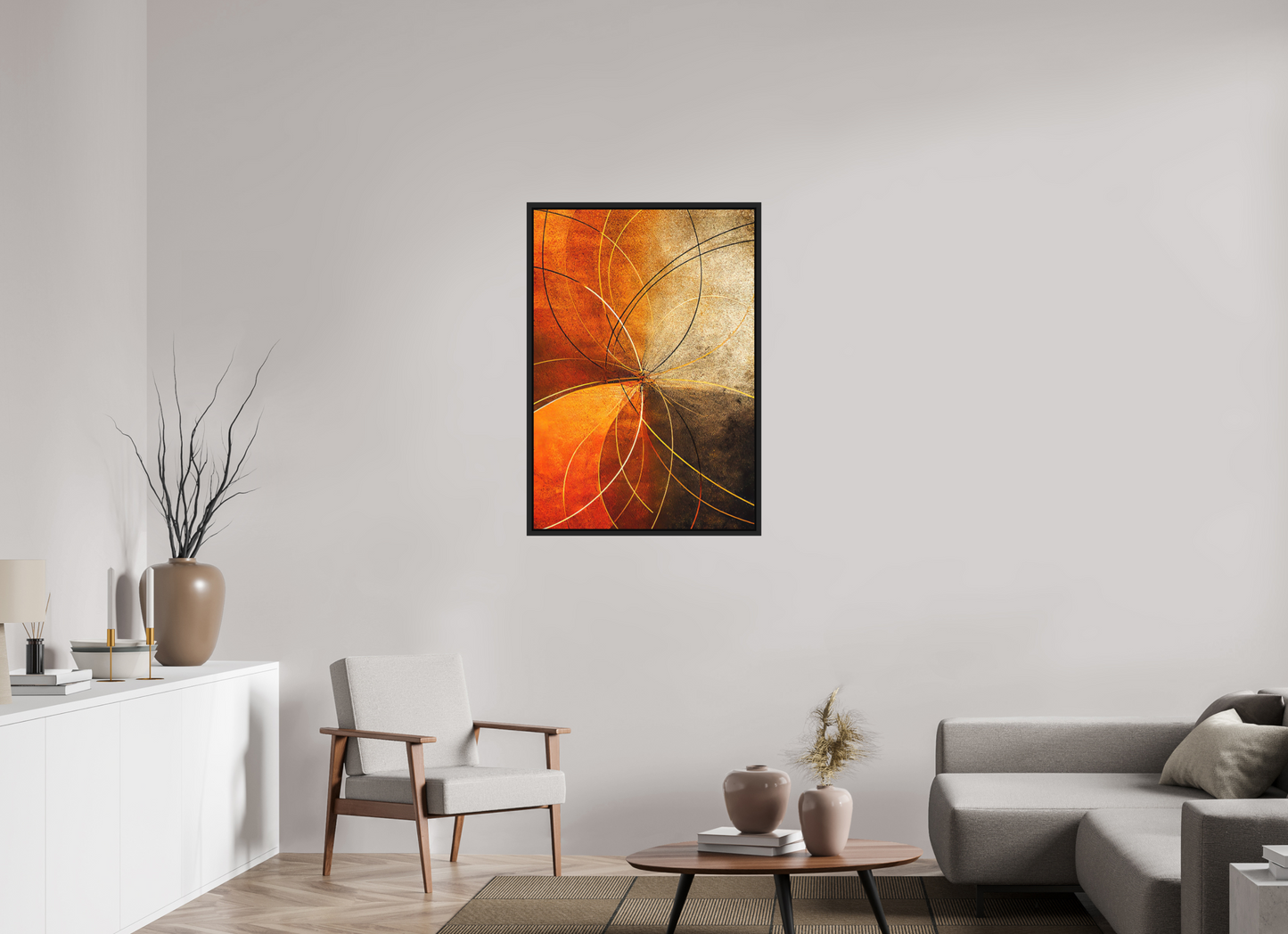 28 x 40.5″, Photo Print on Aluminum Backing with boarder Abstract Rust Circles