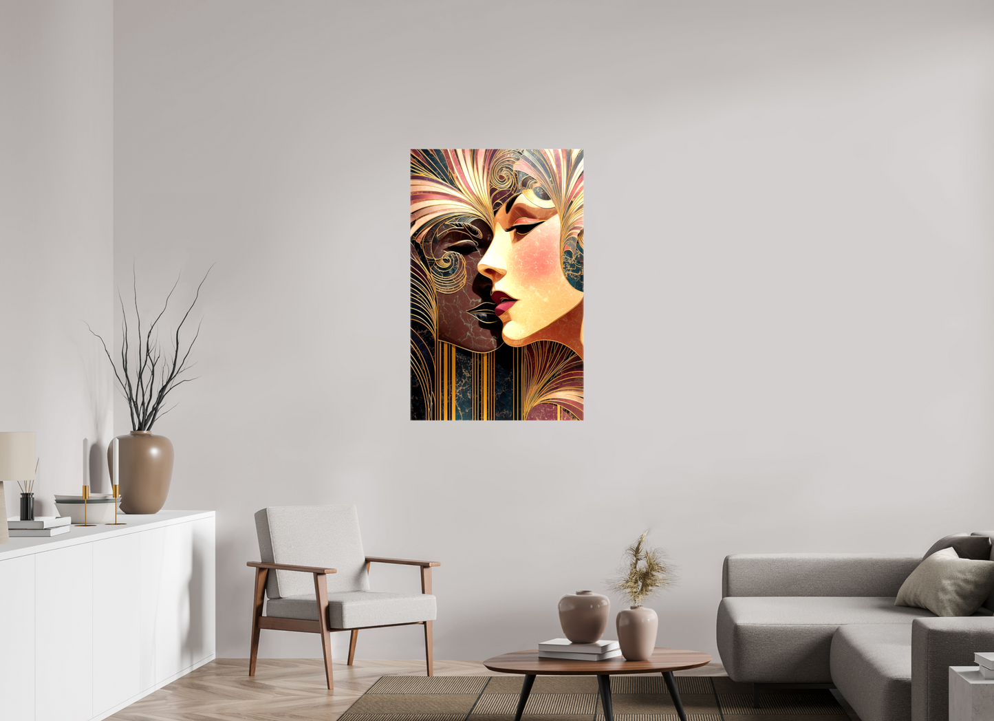 28 x 44.1″, Glossy Canvas Art Deco Women