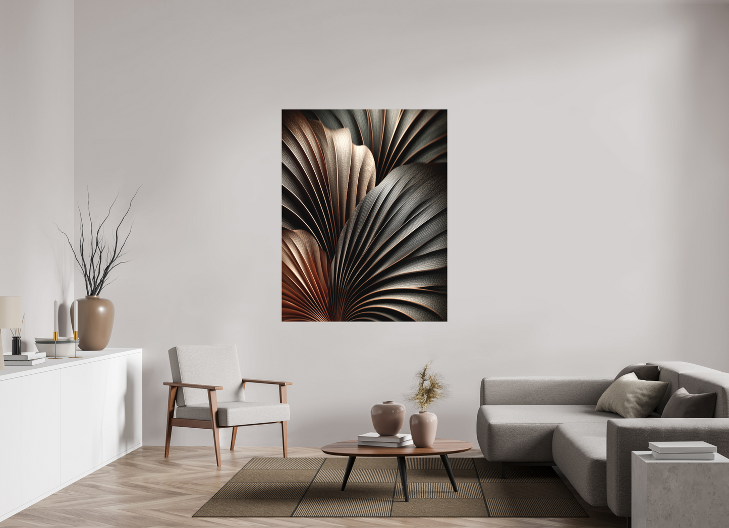 47 x 60.3″, Photo Print on Aluminum Backing Dark Leaves