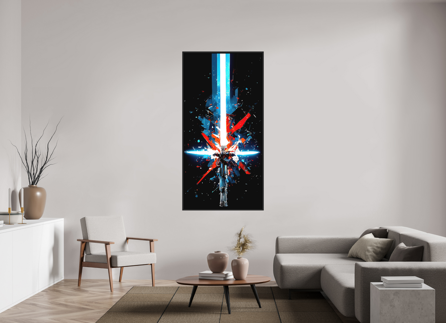 35 x 70″, Photo Print on Aluminum Backing with boarder Freedom Lightsaber